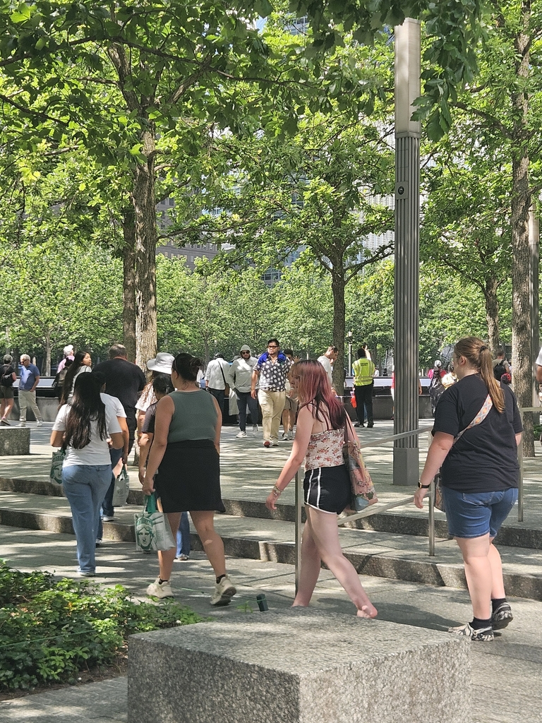 Students hiking to the 9-11 Memorial