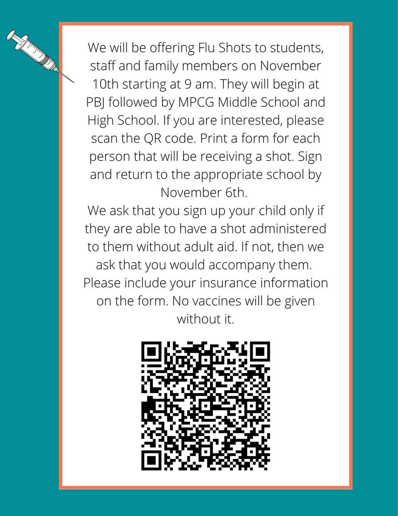 Flu Shots Nov 10th