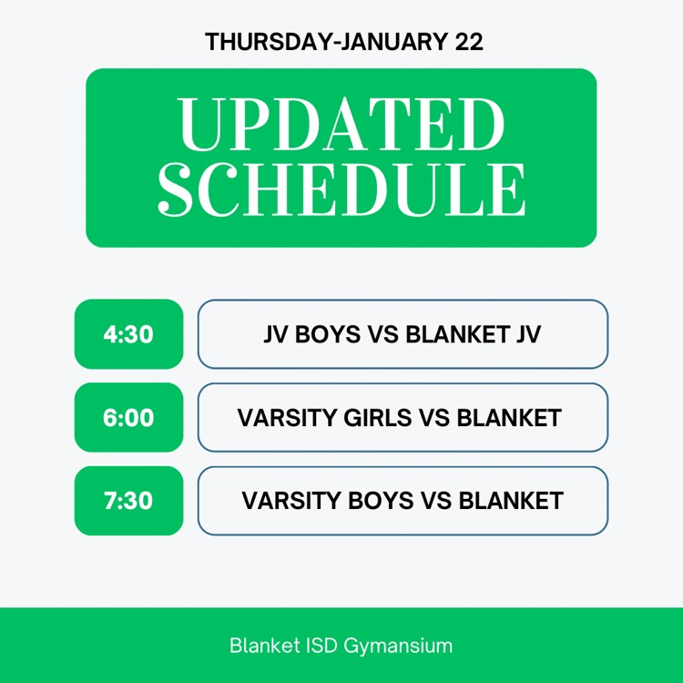 updated game schedules due to weather 