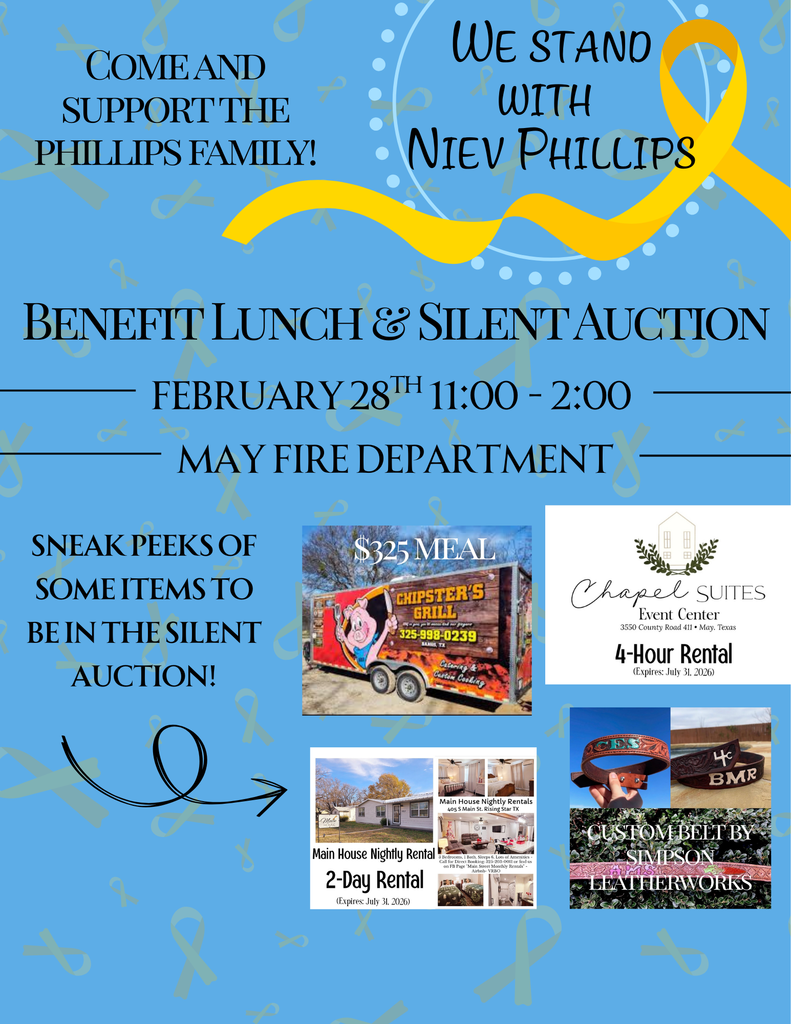 Benefit Luncheon and Silent Auction for Niev Phillips to be held February 28th from 11am to 2pm.