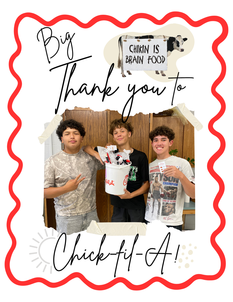 Big "thanks" to Chick-fil-A!