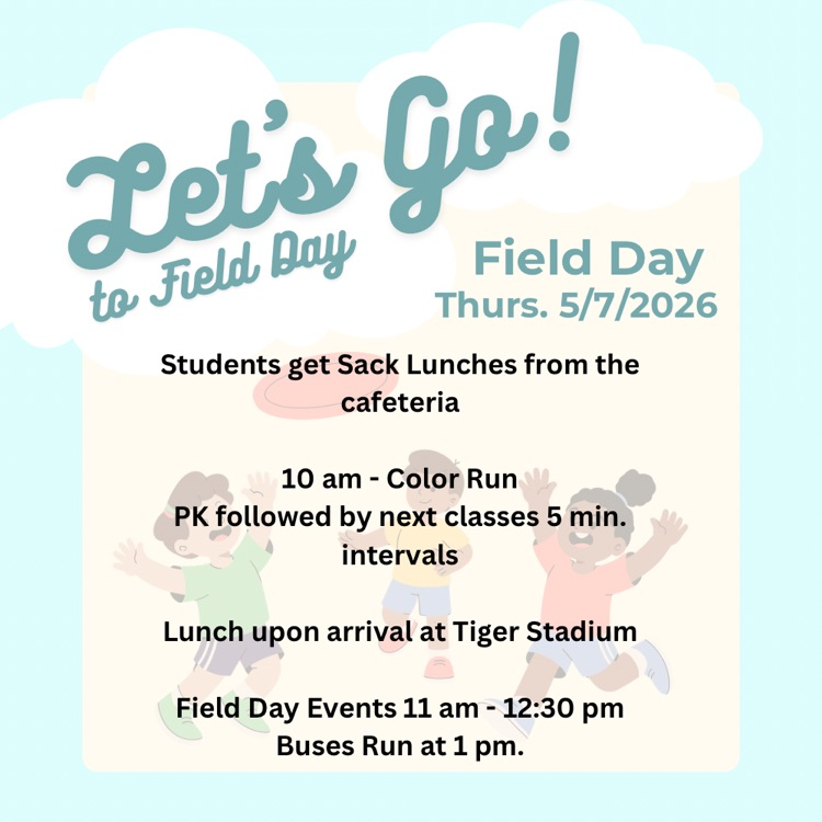 Field Day is tomorrow, May 7, 2026!