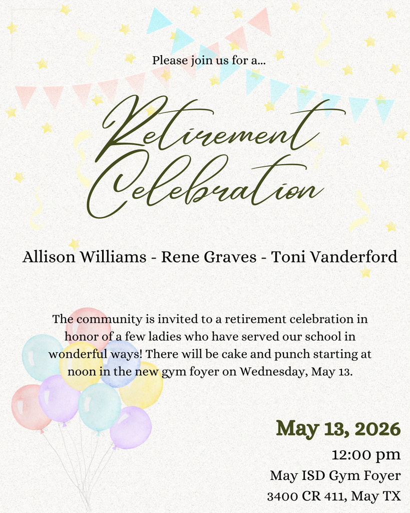 Retirement Celebration, 12pm May 13, Williams, Graves, Vanderford