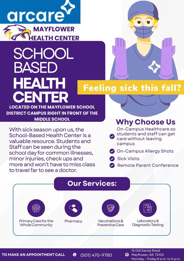 arcare School Base Health Center Flyer