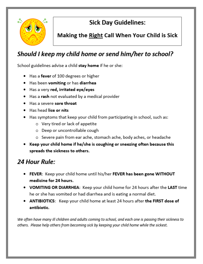 sick day guidelines