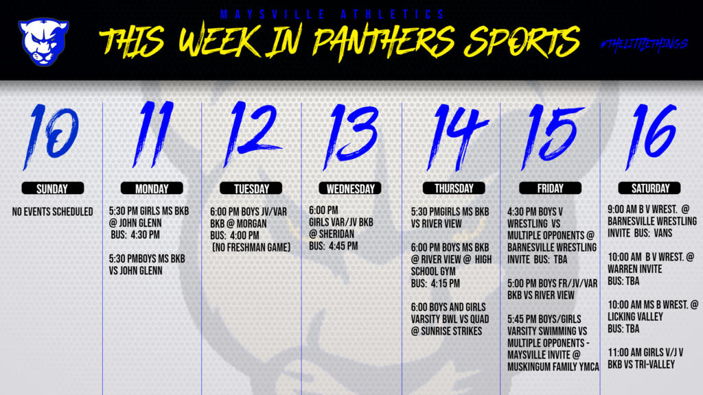 Weekly Athletic Events