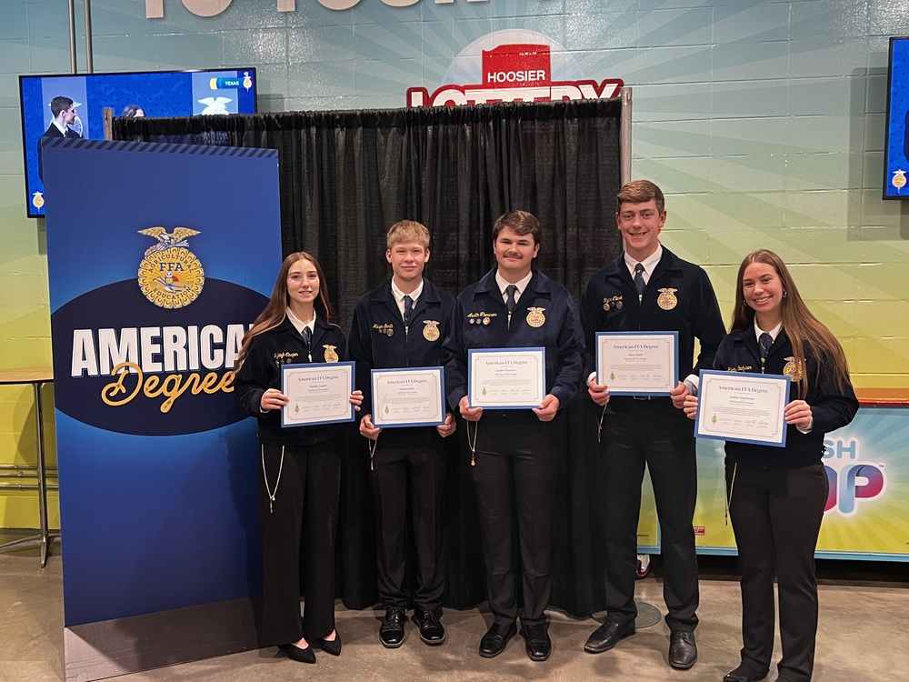 Mayville High School FFA Members receiving American FFA Degrees at 2026 National Convention