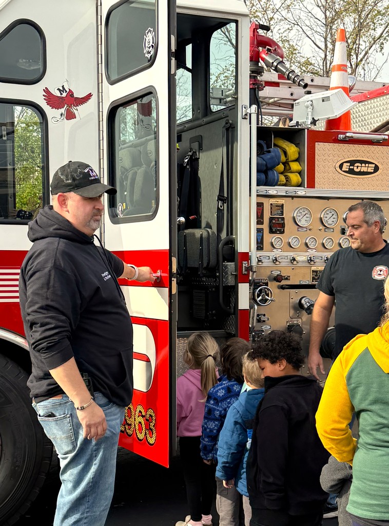 Our Early Learning Center welcomed the Mayville Fire Department this morning for a fire safety visit and a tour of the fire truck! What a super fun morning!! #mayvillecardinals #mayvilleschools #cardinalpride