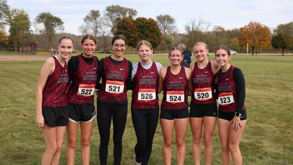 Mayville Cross Country finished strong at the WIAA Sectional meet at Sheboygan Lutheran. The girls came in 7th, and the boys 15th, out of 23 schools. Congrats to our Cross Country Cardinals on a great season! #mayvillecardinals #mayvilleschools #cardinalpride