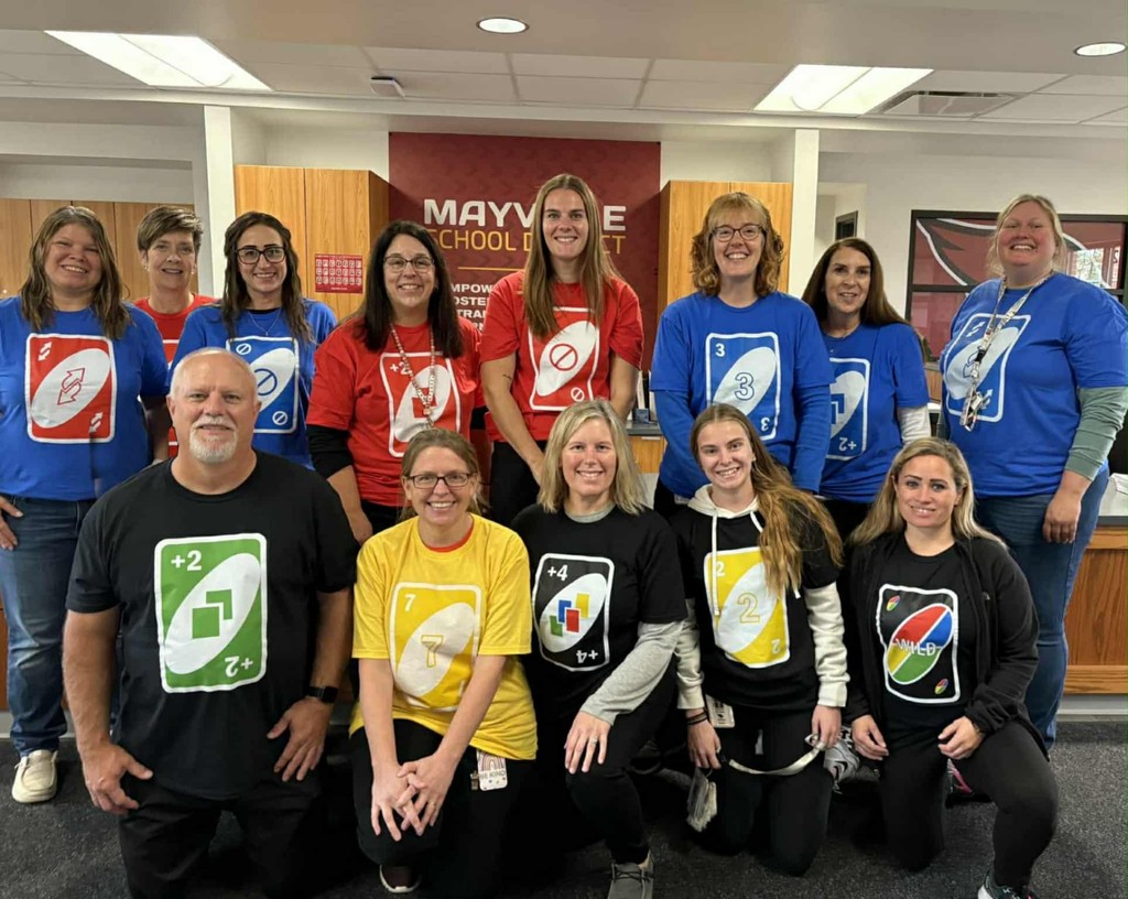 UNO!!! Check out our awesome Early Learning Center staff and their super creative group Halloween costume!! #mayvillecardinals #mayvilleschools #cardinalpride