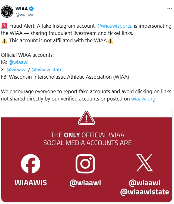 WIAA Fraud Alert - Beware of Scams!