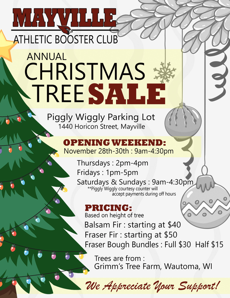 MABC Christmas Tree Sale Piggly Wiggly Parking Lot beginning Friday, November 28th