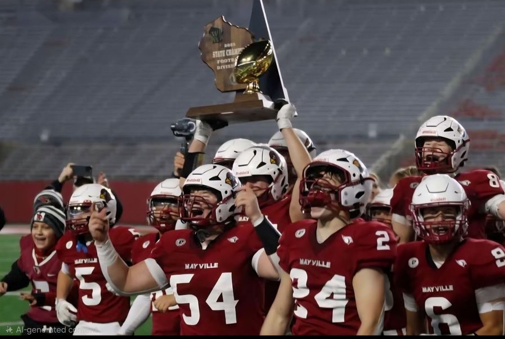 ❤🏈📣 What an amazing ride! Congratulations to our Mayville Cardinals on bringing home the gold! ❤🏈📣 WIAA Division 5 Football State Champions 2025. CARDINAL PRIDE!! #mayvillecardinals #mayvilleschools #cardinalpride 
