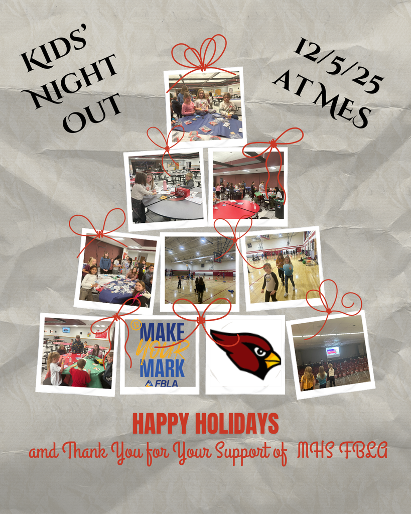 Who likes to have fun!?! The Mayville High School Future Business Leaders of America (FBLA) club does! On Friday, 12/5, the FBLA hosted its bi-annual Kids' Night Out event at MES. 70 students participated in the event and $700 was raised. There was pizza, bingo, crafts, karaoke and more! The FBLA club would like to thank our community donors, Genesis Computer Systems and Kwik Trip, and MES for allowing us to use the facilities. We look forward to another successful event in spring 2026. Happy Holidays! #kidsnightout #mayvillehighschoolflba #genesiscomputersystems #kwiktrip #mayvilleschools #cardinalpride #mayvillecardinals