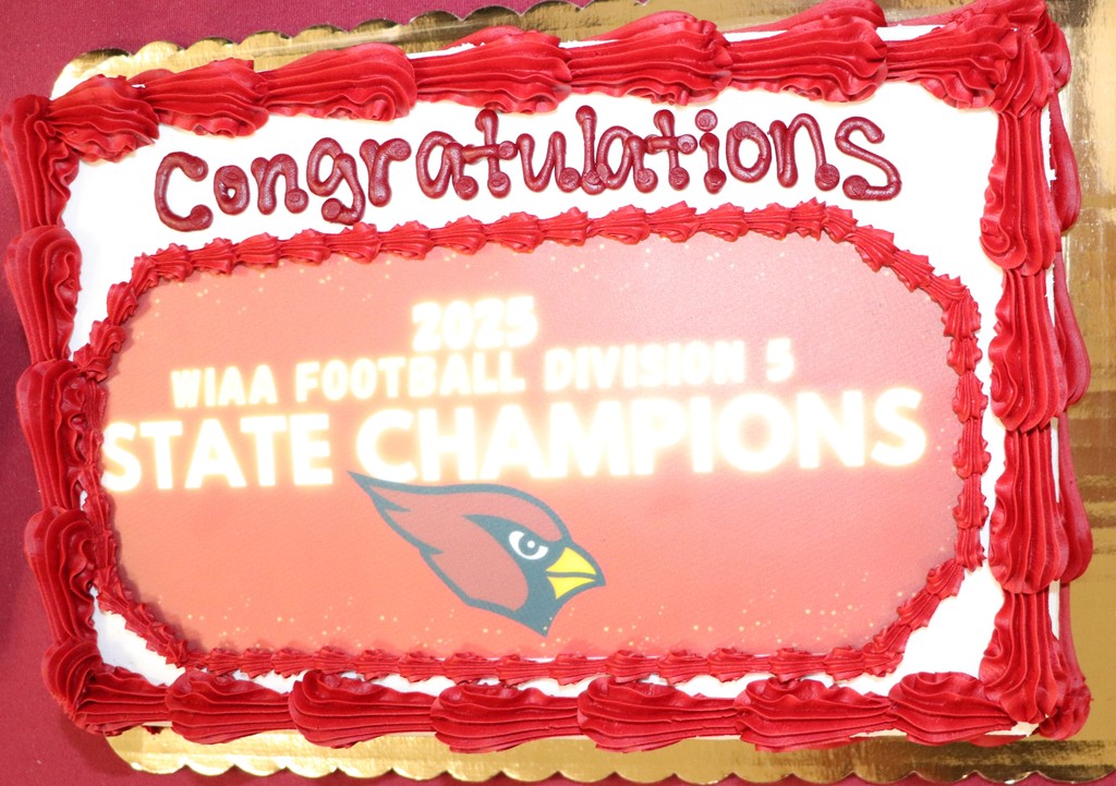 The Mayville Board of Education held a special Recognition of Champions event on Monday, 12/15/25, honoring the Mayville Football Team for their outstanding season and for bringing home the WIAA D5 gold ball. Board President Clark and Dr. Sabol read a formal resolution honoring the exceptional skill, teamwork, and determination this team has demonstrated throughout the season. Congratulations, Cardinals! You've made us proud!! #mayvillecardinals #cardinalpride #mayvilleschools