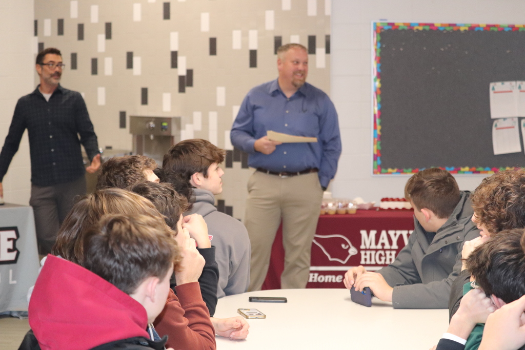 The Mayville Board of Education held a special Recognition of Champions event on Monday, 12/15/25, honoring the Mayville Football Team for their outstanding season and for bringing home the WIAA D5 gold ball. Board President Clark and Dr. Sabol read a formal resolution honoring the exceptional skill, teamwork, and determination this team has demonstrated throughout the season. Congratulations, Cardinals! You've made us proud!! #mayvillecardinals #cardinalpride #mayvilleschools
