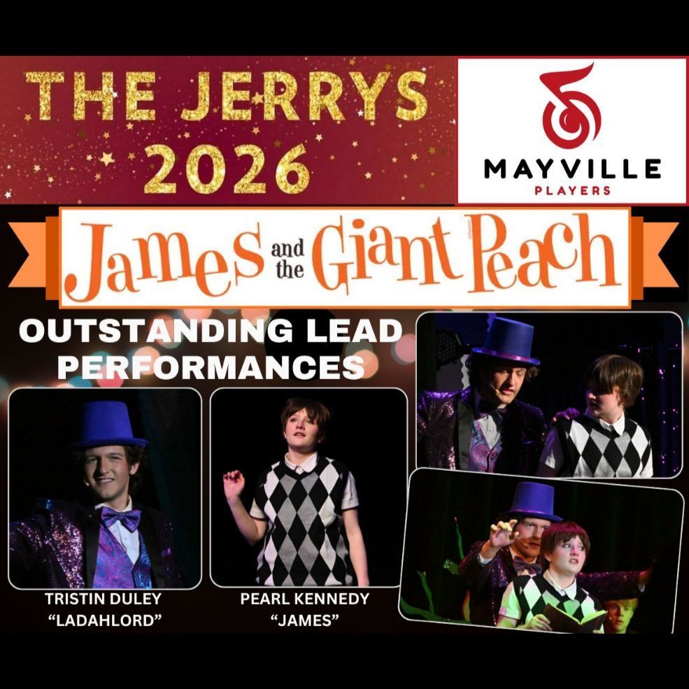 Mayville High School is proud to announce our Jerry Nominations for James and the Giant Peach! The Jerrys, one of Wisconsin’s High School Musical Awards Programs, encourages, recognizes, and honors excellence in high school musical theater. Congratulations to all of our amazing student performers, musicians, and production team members on your Jerrys nominations for 2026! We are so proud of everyone involved in the making of this show! #mayvilleplayers #mayvillehighschool #mayvillemusic #jamesandthegiantpeach #jerryawardnominees #mayvillecardinals #mayvilleschools #cardinalpride