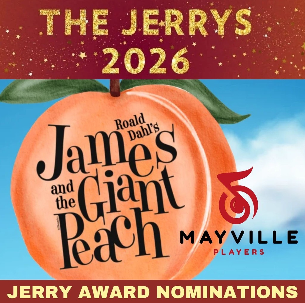 Mayville High School is proud to announce our Jerry Nominations for James and the Giant Peach! The Jerrys, one of Wisconsin’s High School Musical Awards Programs, encourages, recognizes, and honors excellence in high school musical theater. Congratulations to all of our amazing student performers, musicians, and production team members on your Jerrys nominations for 2026! We are so proud of everyone involved in the making of this show! #mayvilleplayers #mayvillehighschool #mayvillemusic #jamesandthegiantpeach #jerryawardnominees #mayvillecardinals #mayvilleschools #cardinalpride