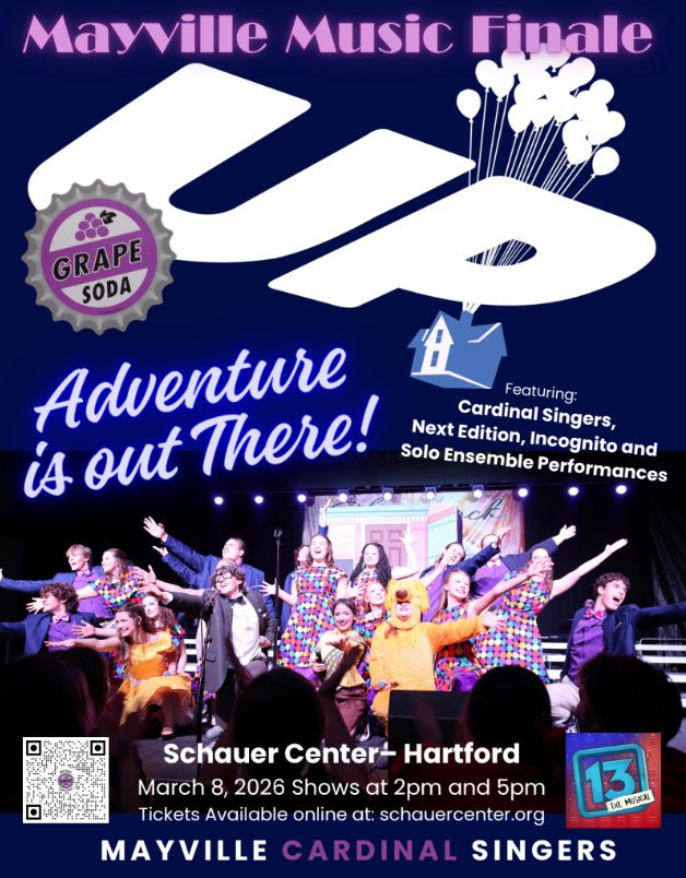 Mayville Music Finale tickets on sale now!! Featuring…The Cardinal Singers, Next Edition, and Incognito, along with soloists, duets, and small groups! Performances at the Schauer Art Center in Hartford on Sunday, March 8th. Two showtimes at 2pm and 5pm. Visit the Schauer Center website or follow the direct link below to purchase tickets. #pleasesupportthearts #cardinalsingers #showchoir #showband #mayvillehighschool #adventureisoutthere #Up  Ticket Link: https://www.schauercenter.org/events_and_tickets/event_internal.php?seid=35401APNVLPNRJRDCGRRCTSSJTSMNRNQD