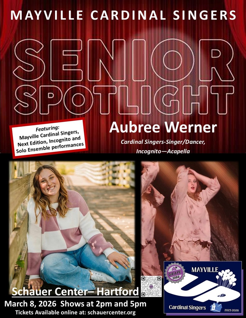 Time to celebrate our show choir and show choir band Class of 2026 Seniors! Meet Aubree! #mayvillecardinals #mayvilleschools #cardinalpride