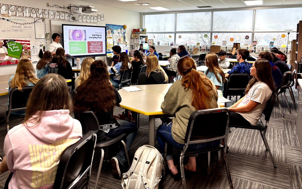 ACP Day Career Fair in MHS gymnasium - students talking with career vendors