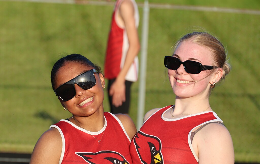 High school student track athletes competing at the Conference Track Meet