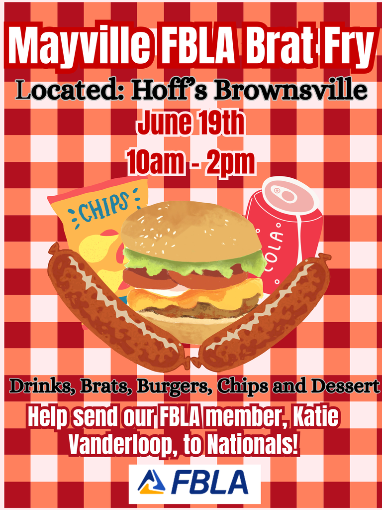 Brat fry for FBLA at Hoff's in Brownsville on 6/19 10am-2pm