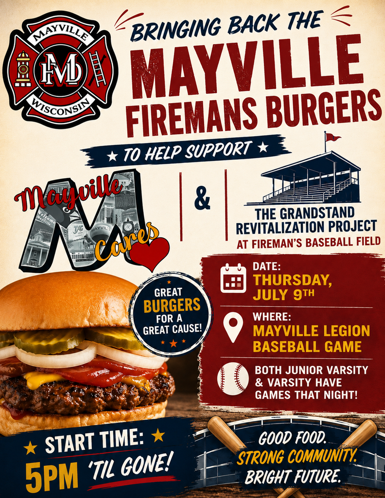 Mayville Cares Firemans Burgers fundraiser for the Grandstand Revitalization Project