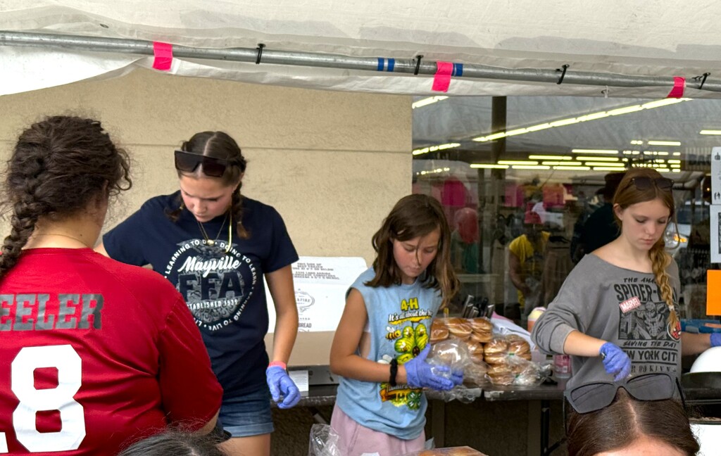 FFA Steak Fry with students serving