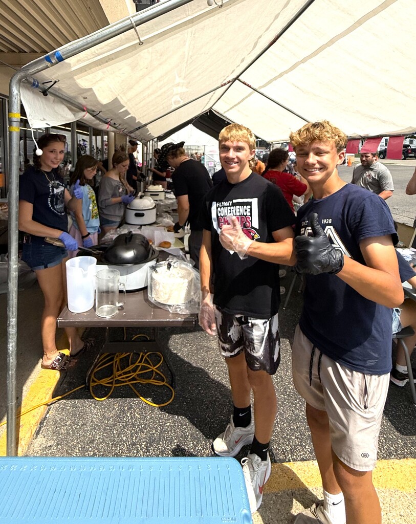 FFA Steak Fry with students serving