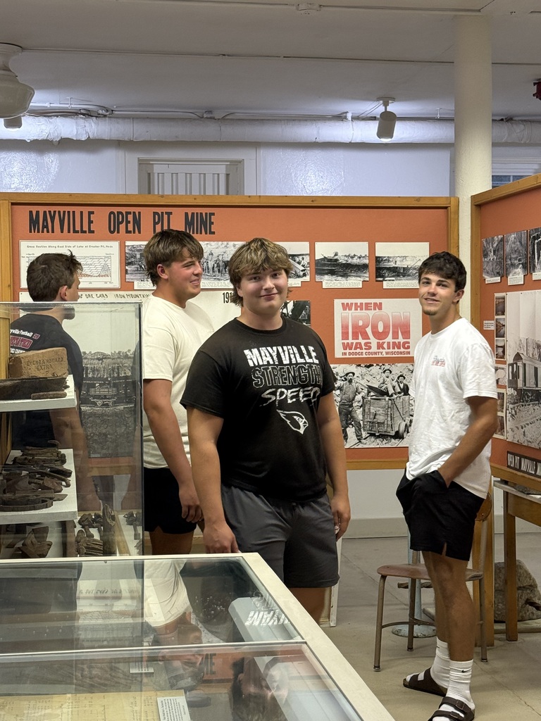 Mayville Limestone School Museum Football Team Tour hosted by Bill Lee (student athletes touring exhibits)