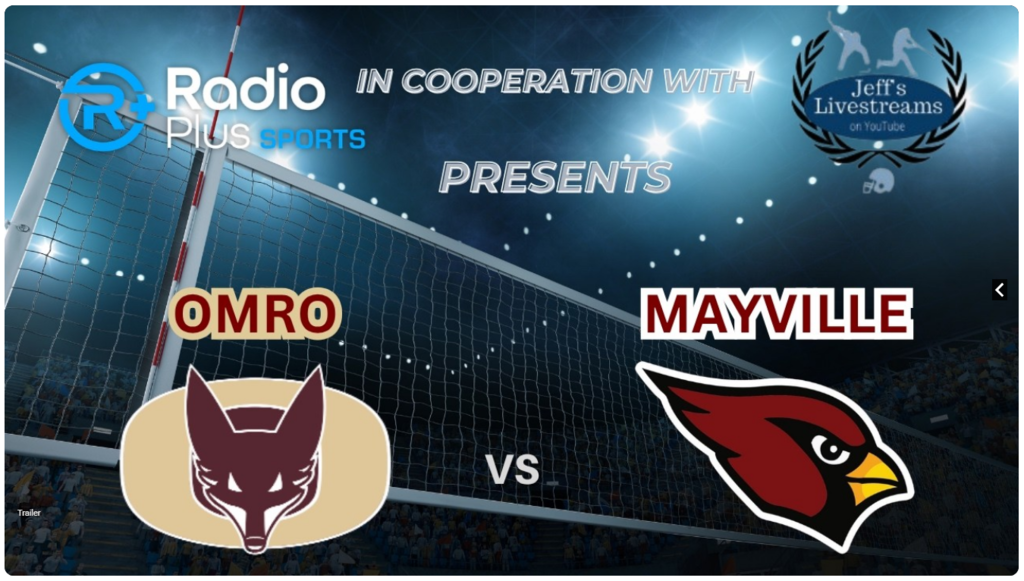 Radio Plus and Jeff's Livestreams header page with Omro vs. Mayville