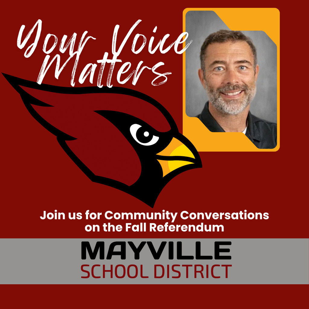 Community Conversations Graphic w/Dr. Sabol's photo and the Cardinal Logo