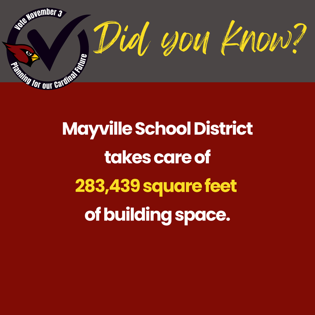Did you know? Mayville School District takes care of 283,439 square feet of building space.