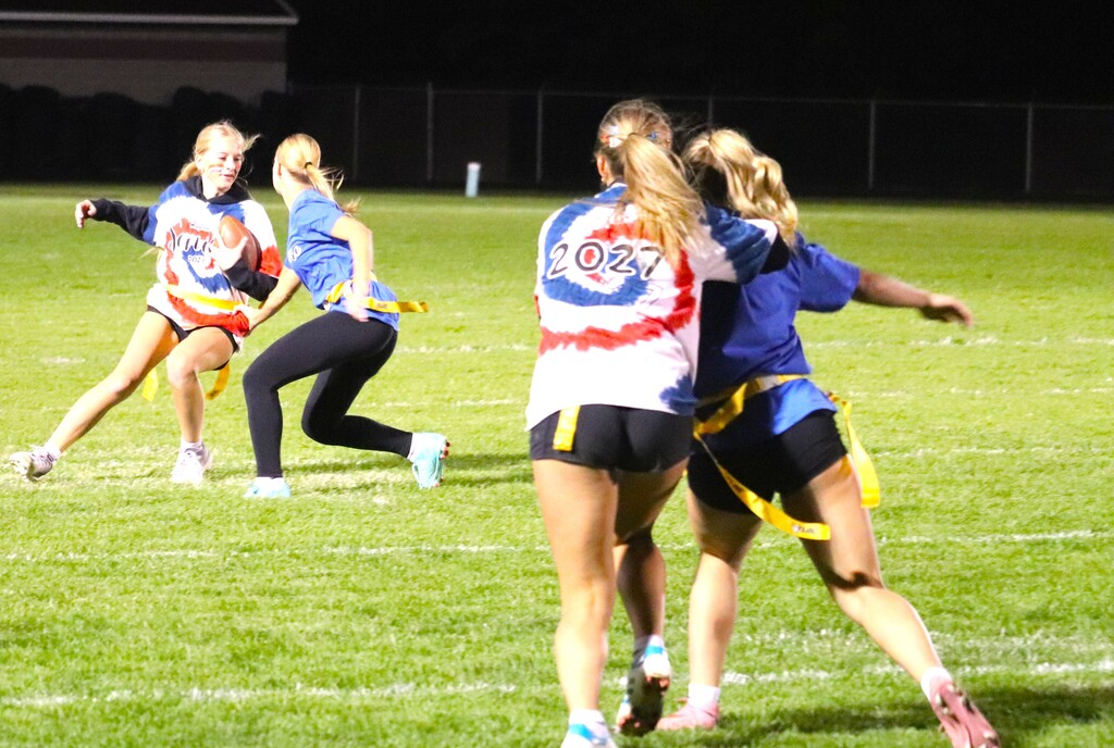 HOCO Powder Puff football action shots