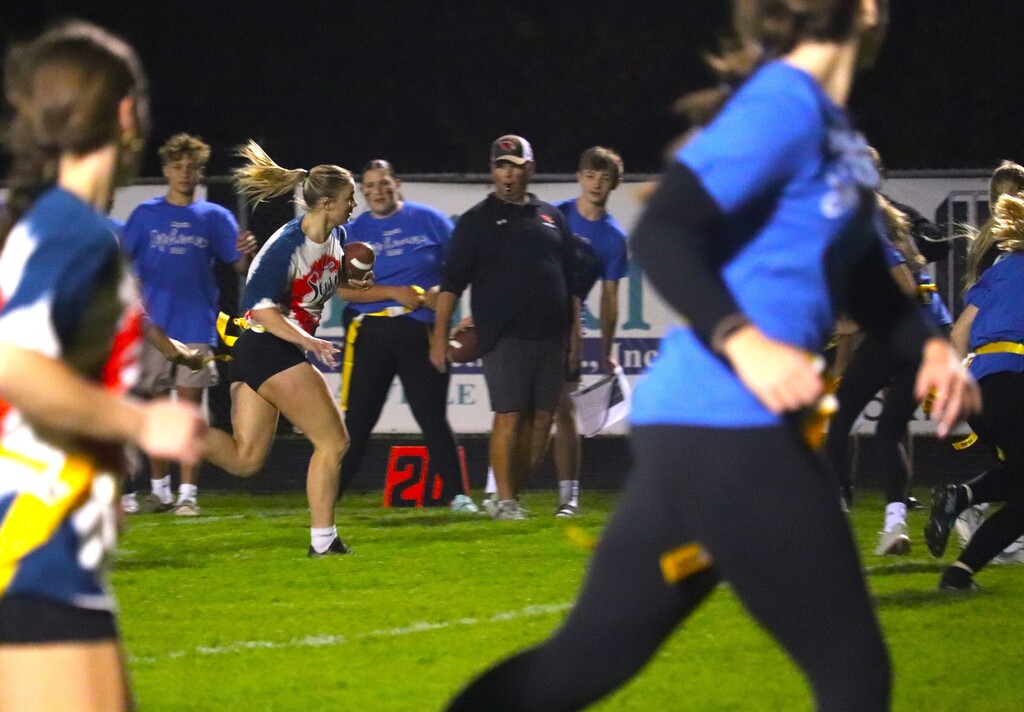 HOCO Powder Puff football action shots