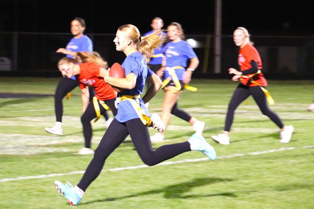 HOCO Powder Puff football action shots