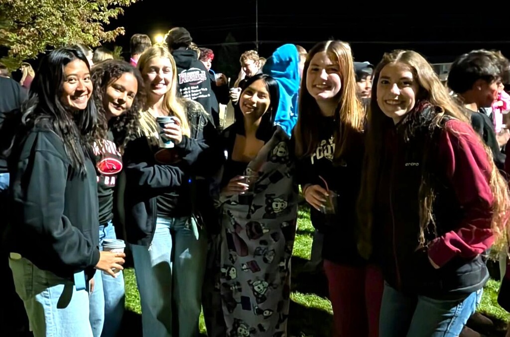 HOCO Bonfire 2026 students celebrating