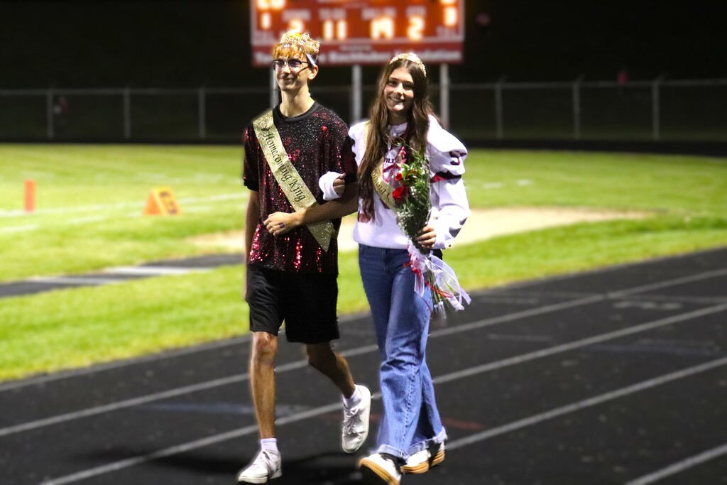 HOCO 2026 Friday Night Football game photos including the pep band, field show, Homecoming court and Big Red