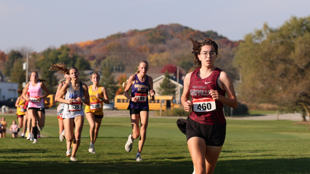 Cross Country runners competing at the D1 Sectionals meet in Kewaskum on 10/23/26