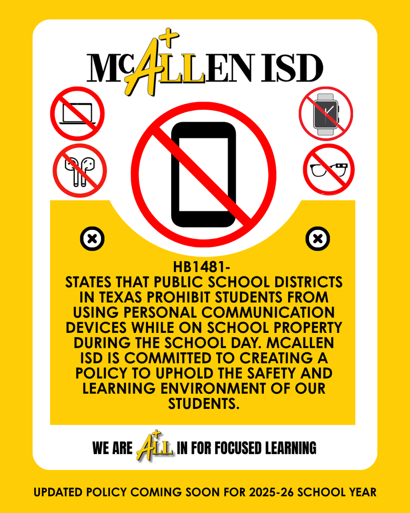HB1481 - students' personal devices at school