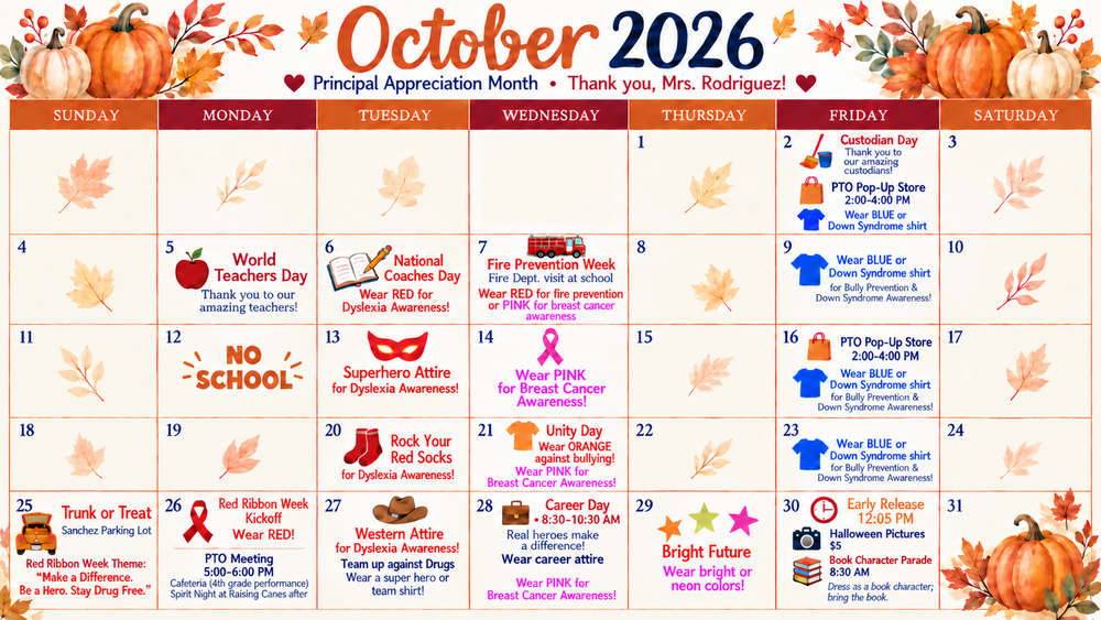 October Calendar