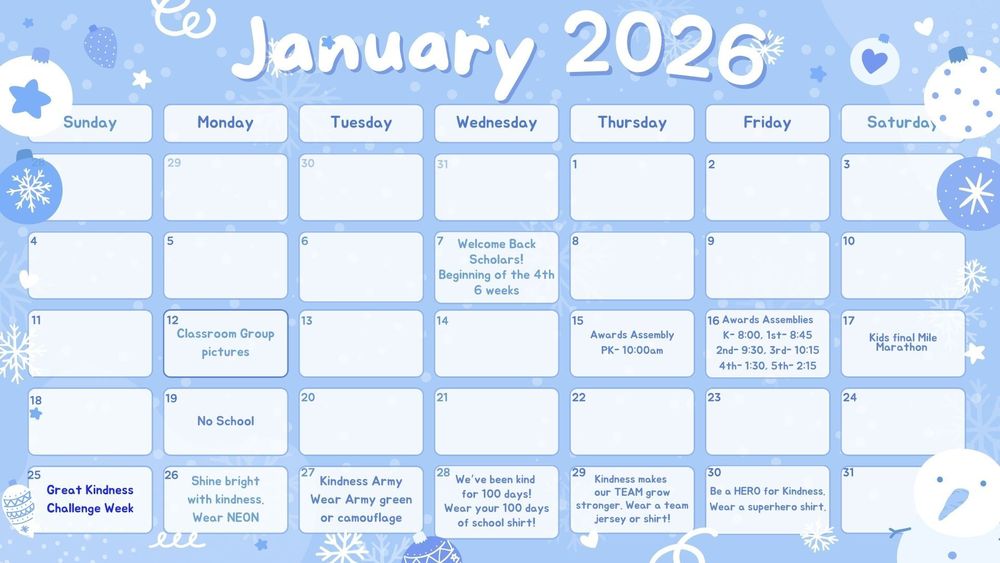 January Calendar