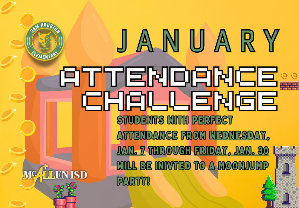 Decorative Image Announcing January Perfect Attendance Challenge