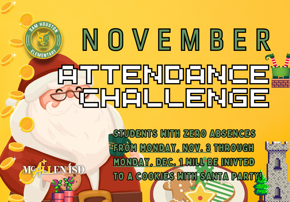 Decorative Image Announcing November Perfect Attendance Challenge
