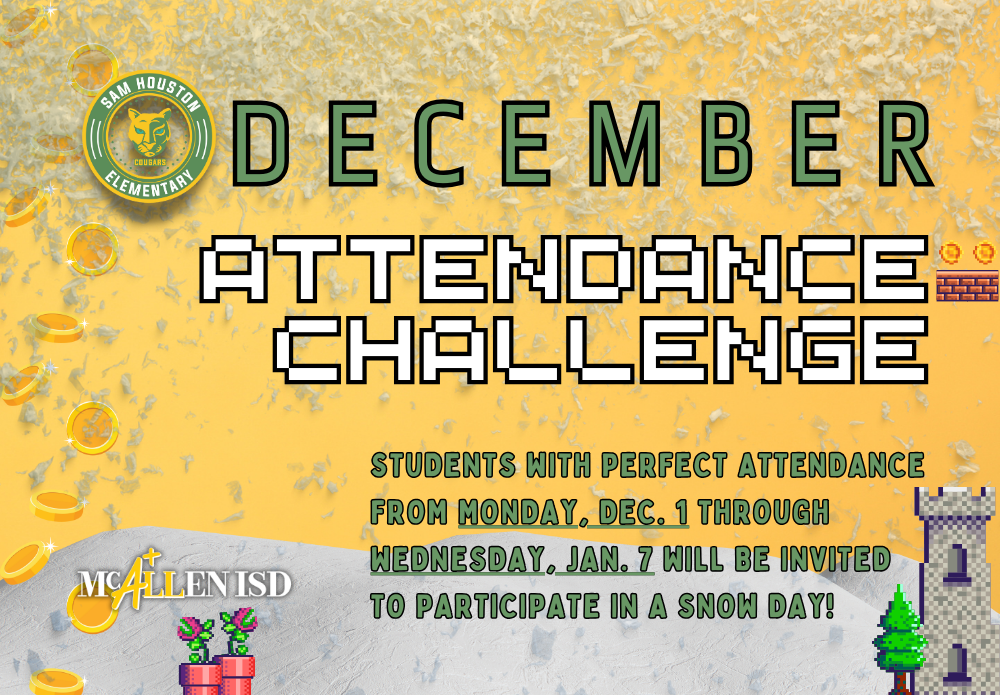 Decorative Image Announcing November Perfect Attendance Challenge