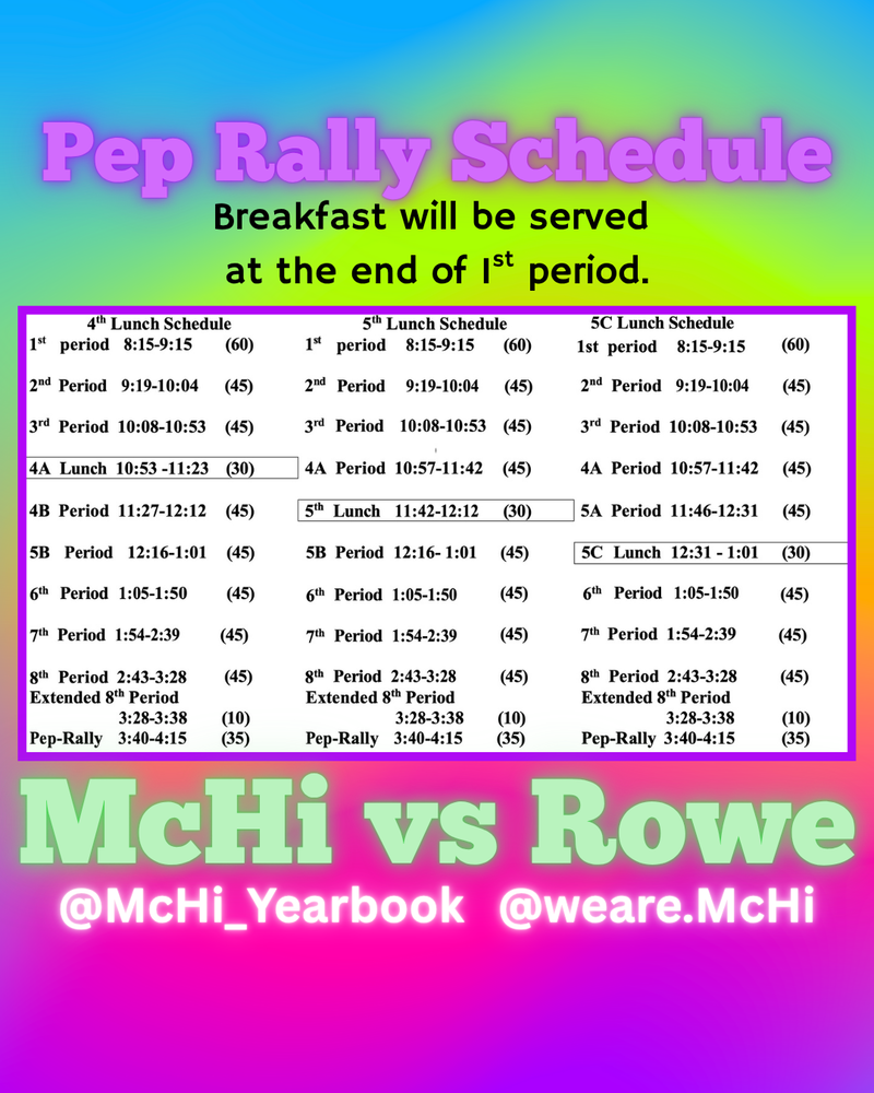 Pep Rally Schedule