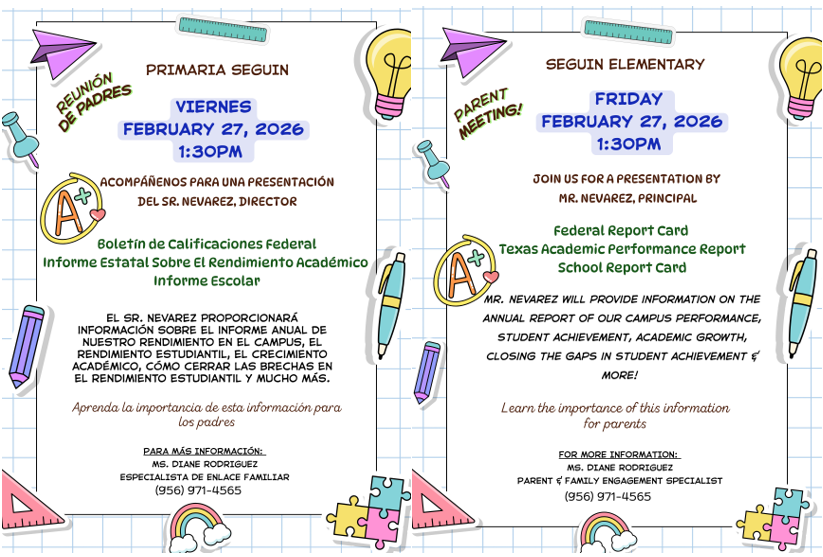 Seguin ES Report Card Flye