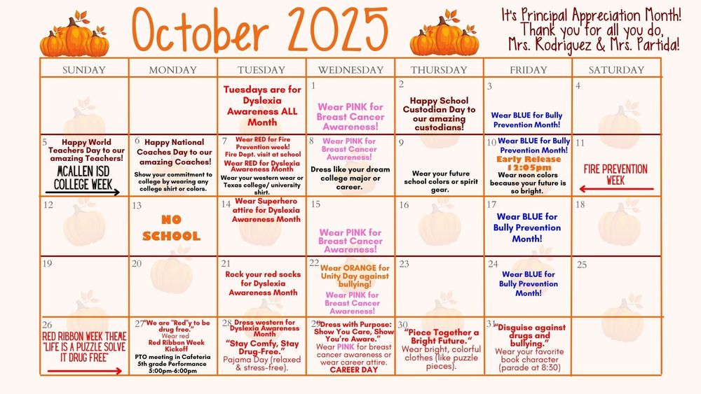 October Calendar