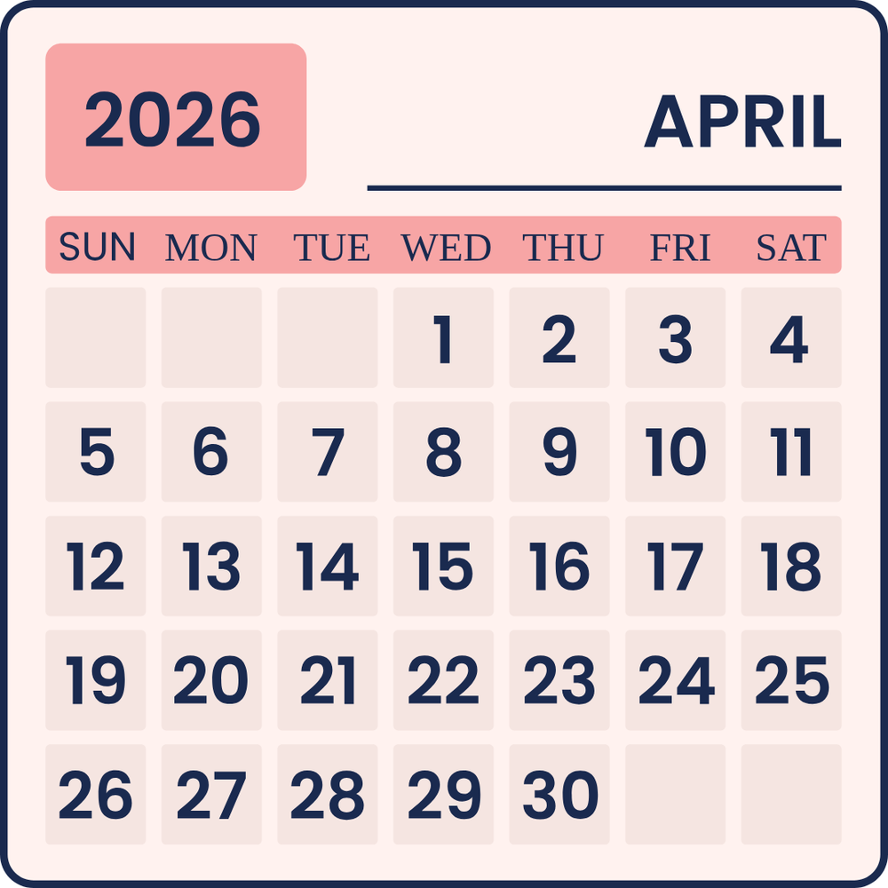 April Monthly Calendar